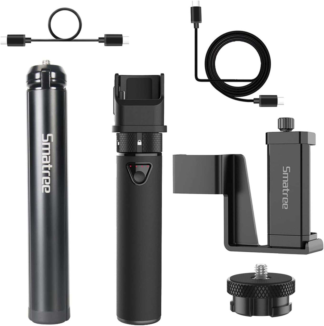 Smatree Portable Osmo Pocket 2 PowerStick(PowerBank) Compatible for DJI Osmo Pocket 2/ Pocket 1, Handheld Smartphone Holder Mount Pocket Bracket Set with Tripod for Osmo Pocket