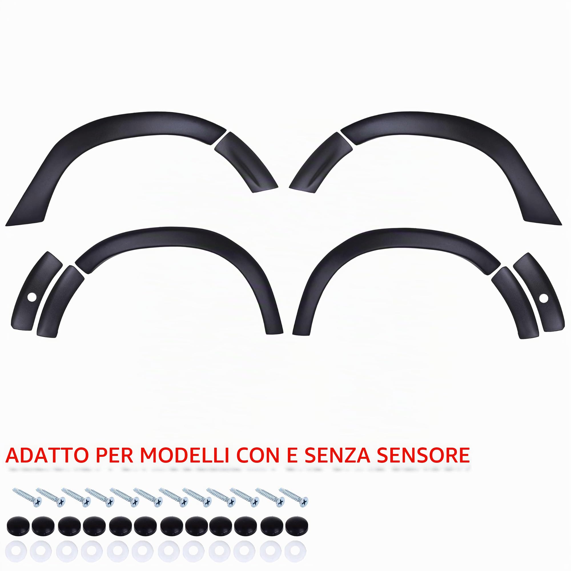 INLY 8 Pezzi Passaruota Protezione per paraurti Parafanghi e protezione veicolo Strisce di Protezione per laterale Protezione veicolo carrozzeria Kit NERO ABS compatibile con Dacia Duster (2018-2024)