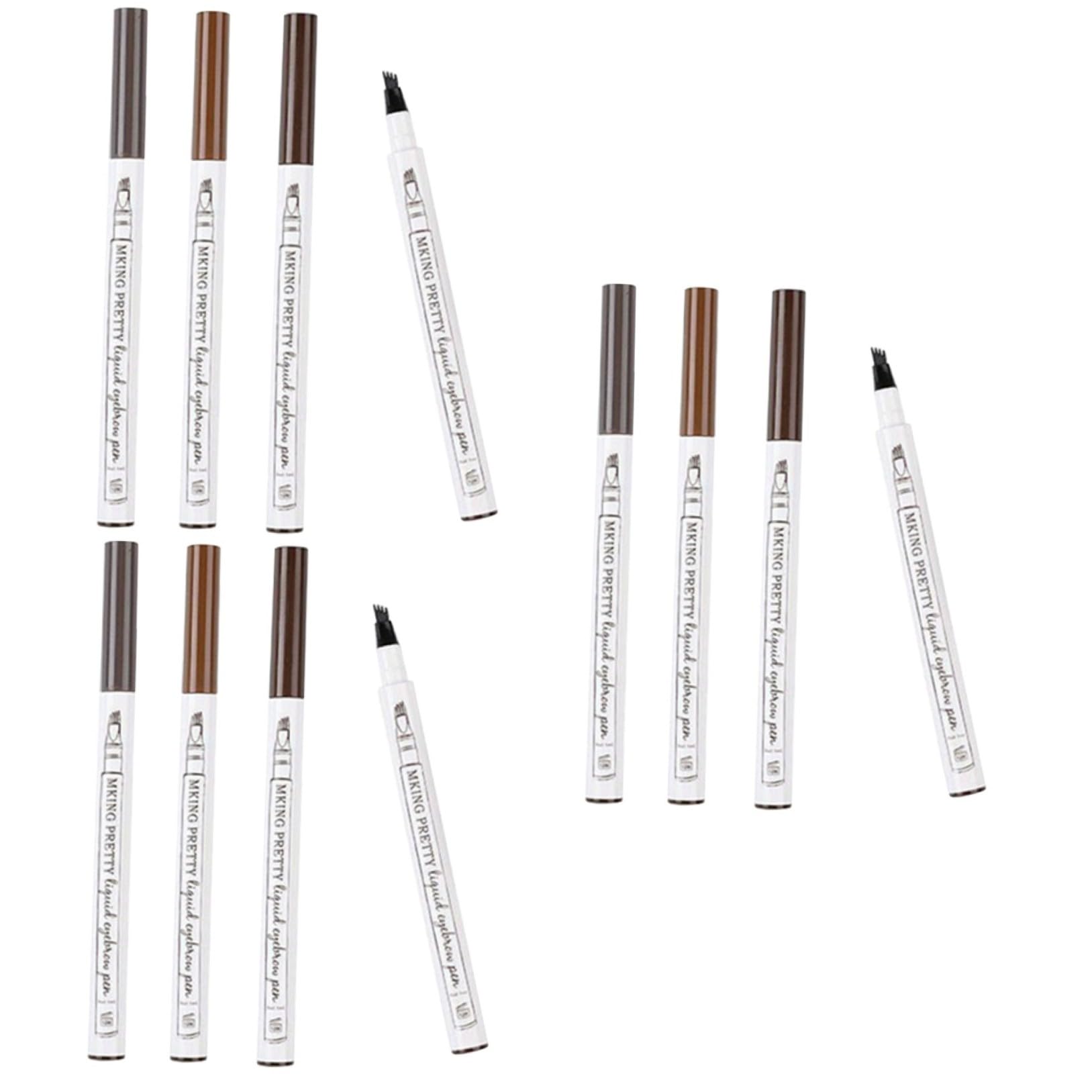 minkissy 12pezzi Penna Sopracciglia Denti Makeup Naturale Per Sopracciglia Castagno Marrone Scuro Nero