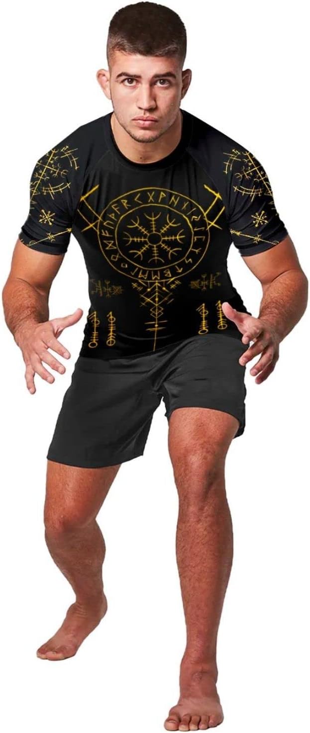 HYPEWAVE Viking Print 3D Never Fade Rash Guard Men, Ultra Soft Compression Shirt UPF 50+ Stretchable Fabric Gift BJJ - Image 5