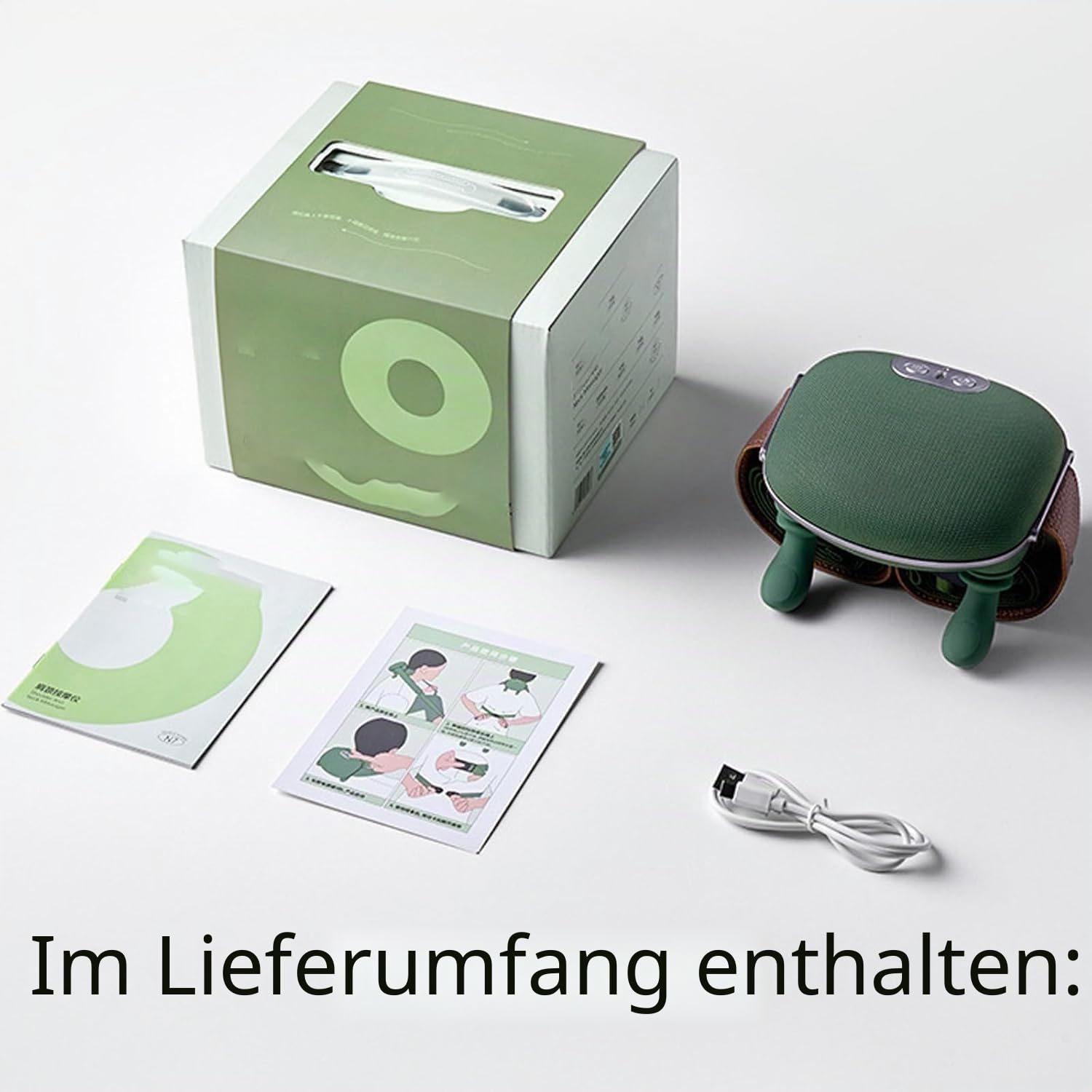 4D Shiatsu Nackenmassagegerät mit Wärmefunktion, Kabellos Schultermassagegerät, 3 Massagestufen, 2 Wärmestufen 40℃/45℃, Knetmassage für Nacken Schulter Rücken, für Büro Zuhause Reise (A)