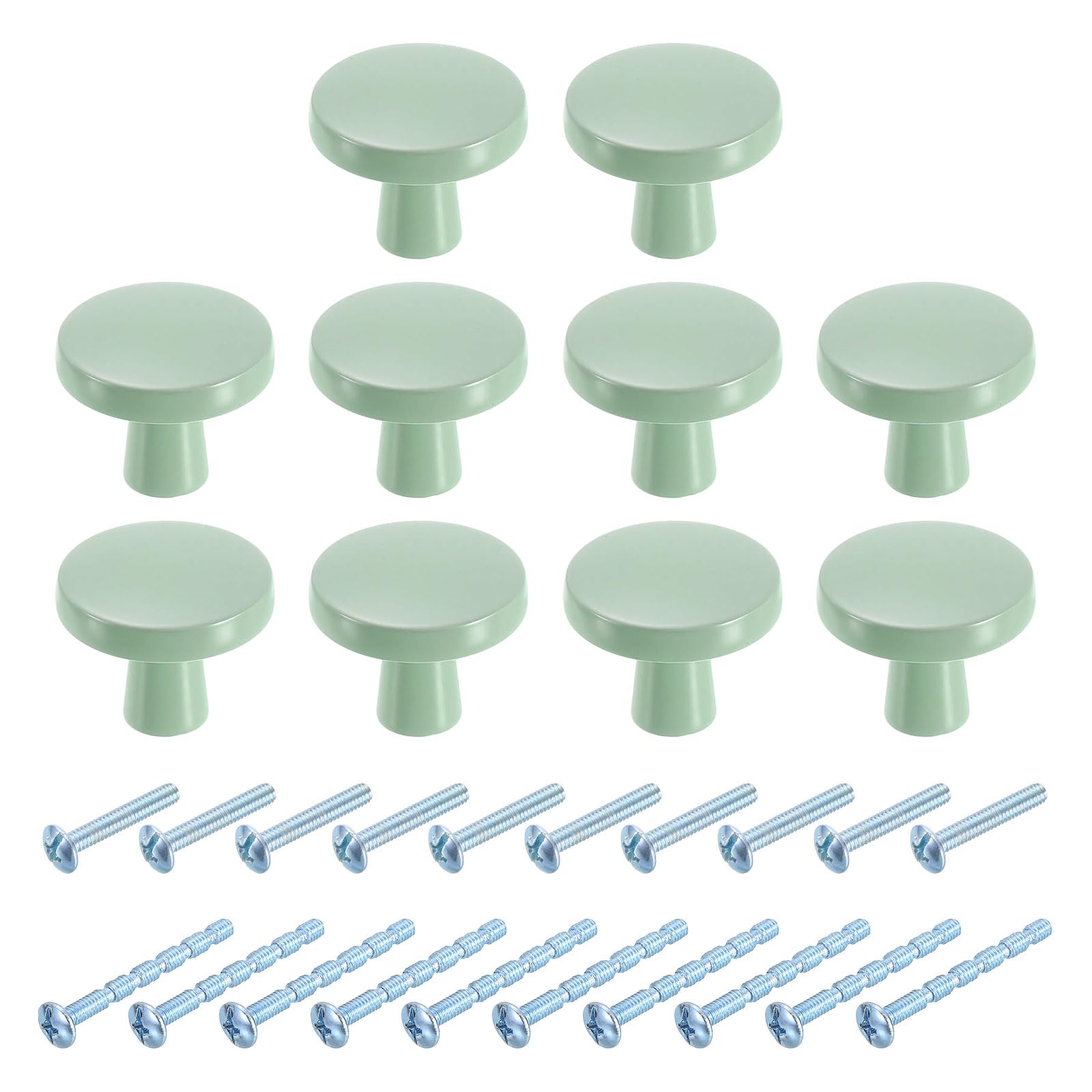 Boutons d'armoire ronds vert 3,3cm poignée de meuble de cuisine lot de 10