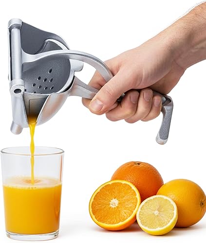 Exprimidor de prensa manual Máquina trituradora de cítricos de mano, extractor de jugo de prensa manual para prensar limones, naranjas y limas,
