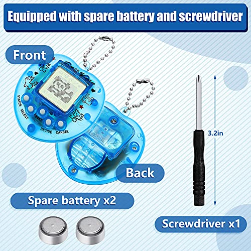 3 Pcs Virtual Pets Keychain Virtual Electronic Digital 168 Pets Keychain Easter Game Keyring Retro Handheld Game Machine Nostalgic 90S Toy For Boys Girls Party Favor Random Color (Classic Color) #TOP2