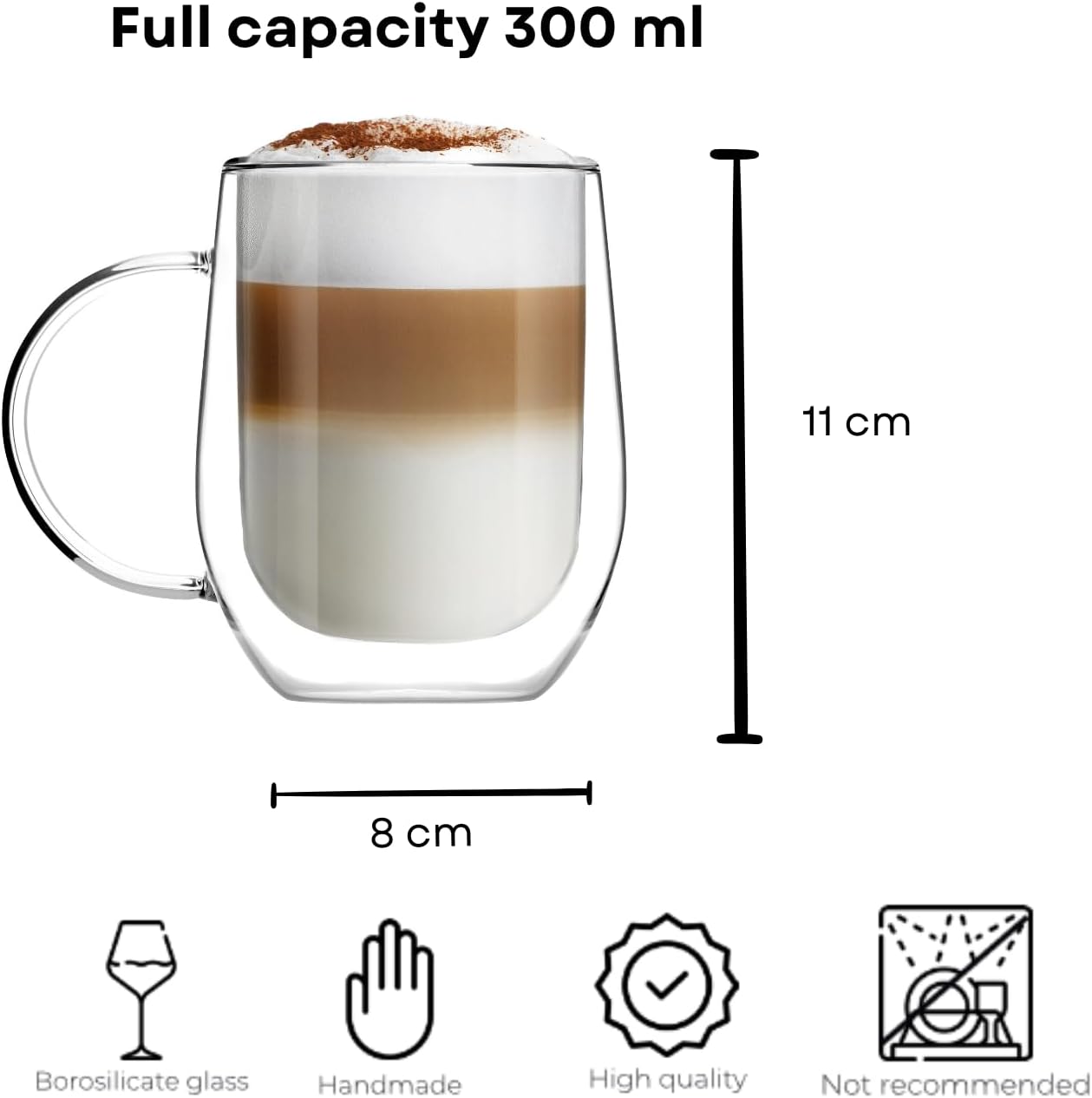 Vialli Design Set of 2 double walled glasses 300 ml AMO 8616