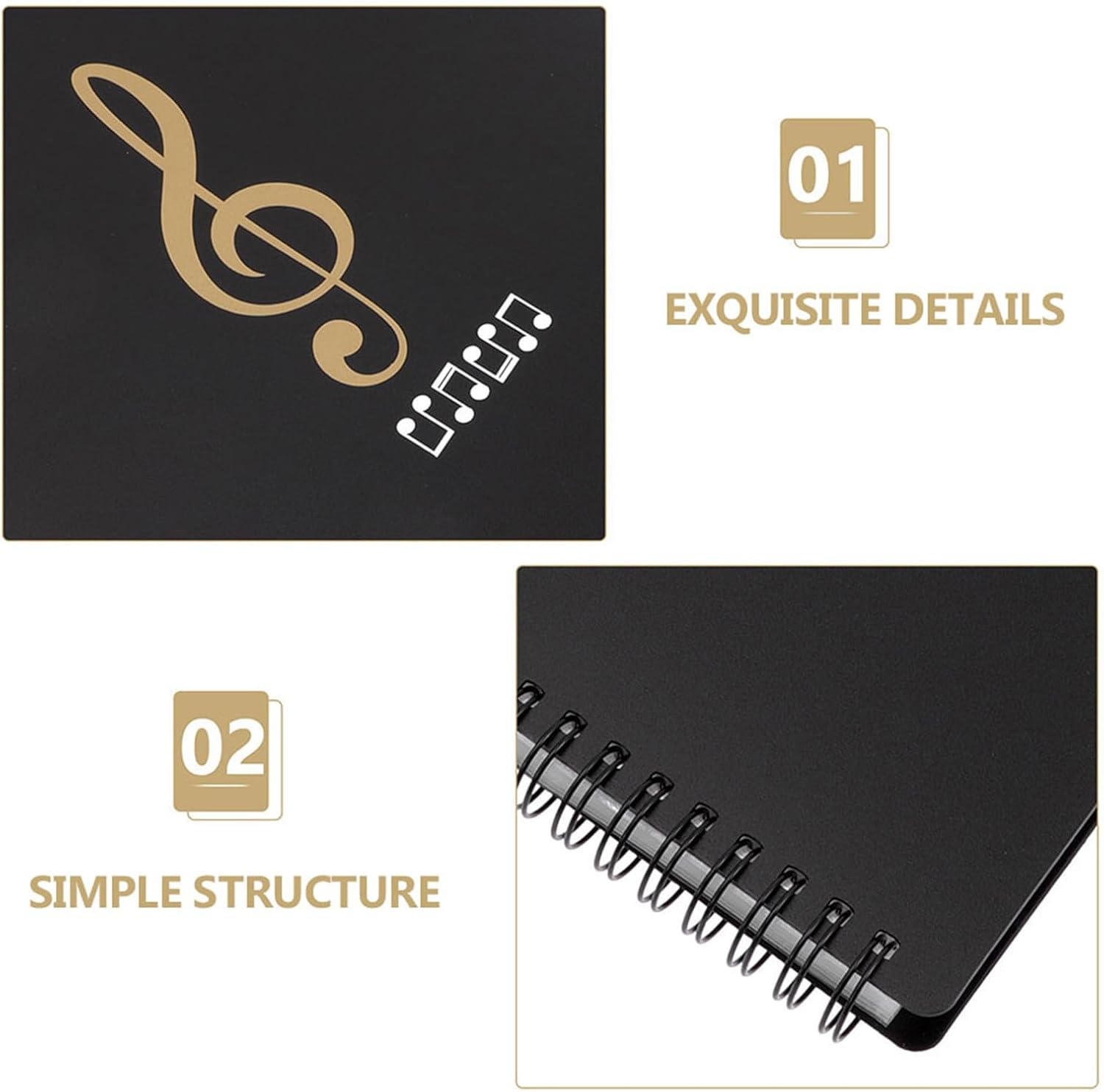 BETOOKY A4 Music Folder with 30 Double-Sided Pages Multi-Layer Music Sheet Organizer Document Holder for Musicians and Office High Capacity