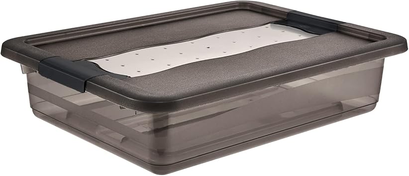 keeeper 7 Litre Clear Crystal Grey Storage Box with Lid and Slide Lock