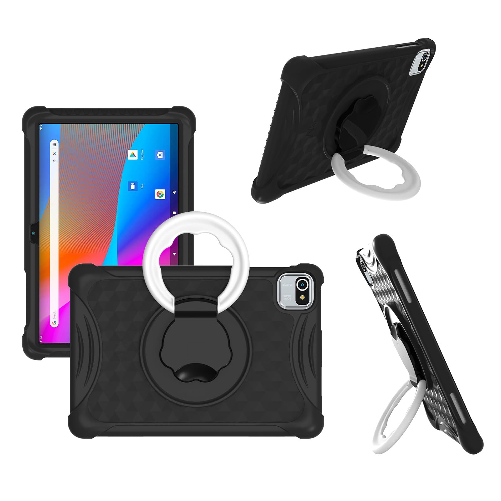 TranswonKids Case for MB1001/KT1006 Tablet 10.1 inch, with Handle Stand - Black