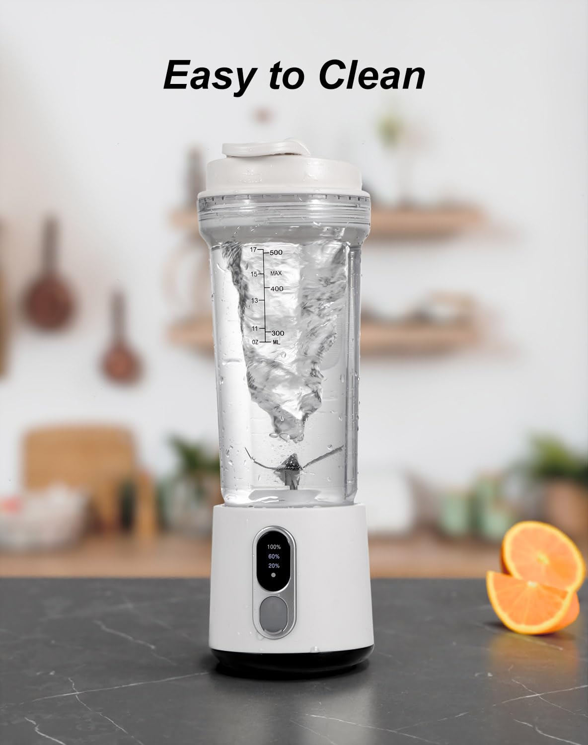 Frullatore Portatile Ricaricabile USB-C 500ml, 300W Con 6 Lame In Acciaio, Batteria 4000mAh Per Smoothie E Proteici