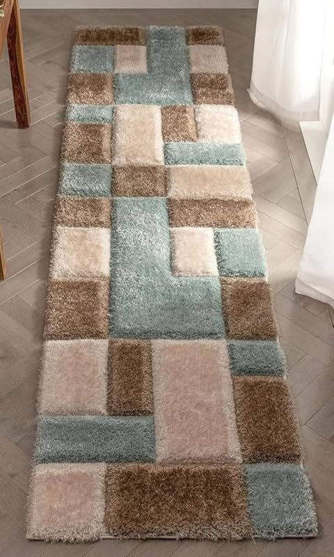 Image of 2x6 ft Fluffy Shag Rug - Premium Carpet Runner for Hallway and Bedroom, Designed for Comfort and Visual Impact