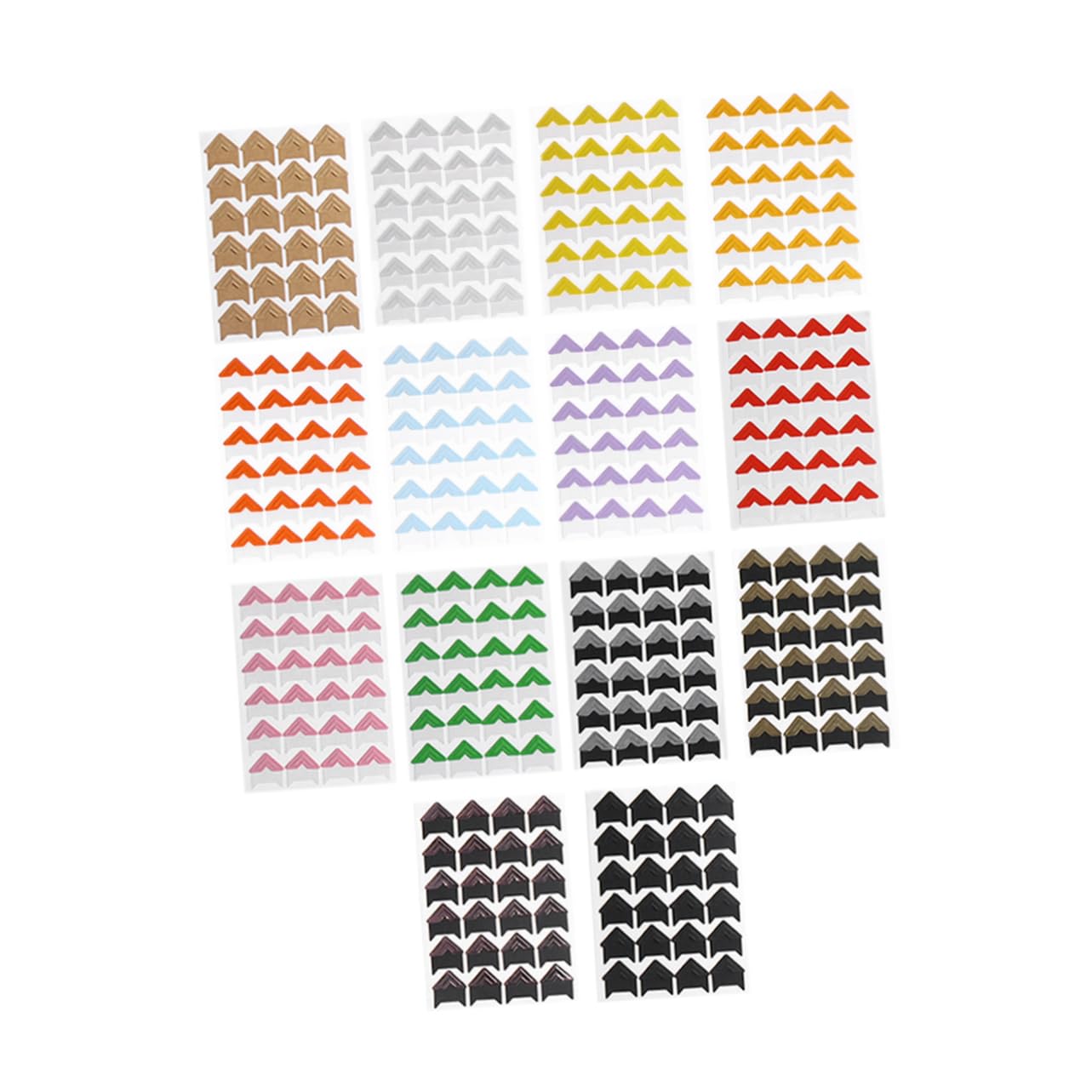 Lurrose 14 Sheets Photo Corners DIY Photo Album Accessories Self Adhesive Paper Corner Stickers for Scrapbooking 24 Pieces Each