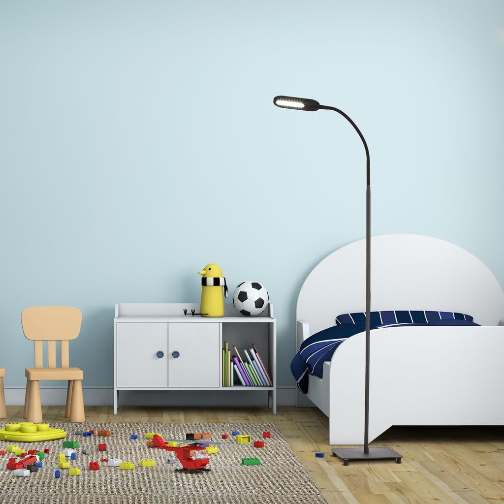 B.K.Licht - LED Stehlampe dimmbar, warmweiß bis kaltweiß einstellbar, Touch, Leselampe, Deko Wohnzimmer, Lampe, Deckenfluter, Standleuchte, Wohnzimmerlampe, Schlafzimmer Deko, 21x21x158,6 cm, Schwarz