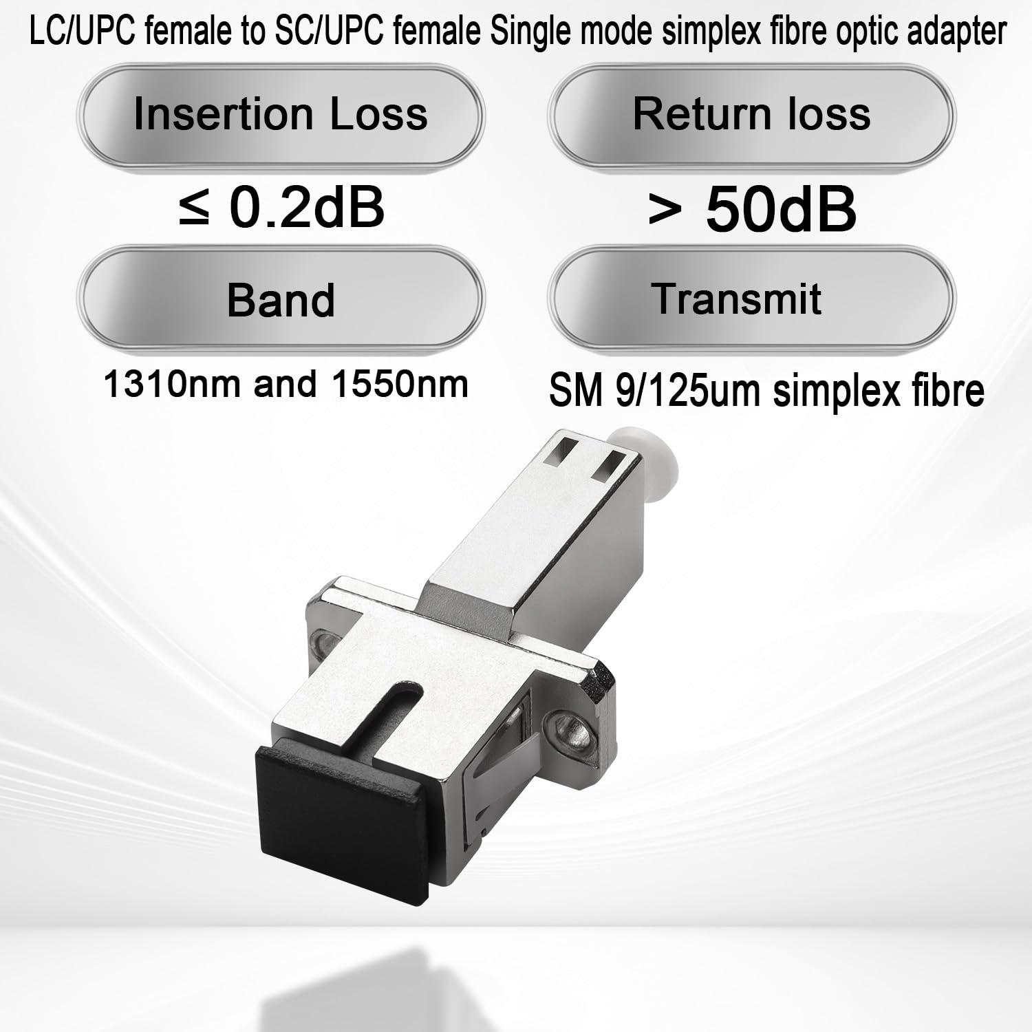 QIANRENON LC żeński do SC żeński adapter z włókna hybrydowego SM 9/125μm LC/UPC do SC/UPC z włókna optycznego Simplex złącze gniazda, do FTTH konwersja LC-SC kabel krosowy