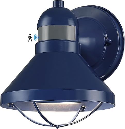 LONEDRUID Aplique de pared LED con sensor de movimiento para exteriores, del anochecer al amanecer, accesorios de iluminación exterior de granero,