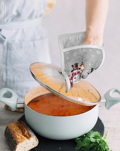 Miniatura 4 de Juego de 5 agarraderas de tela de toalla para cocina, antideslizante y aislante de calor, juego de 5 macetas con bolsillo, guantes gruesos para