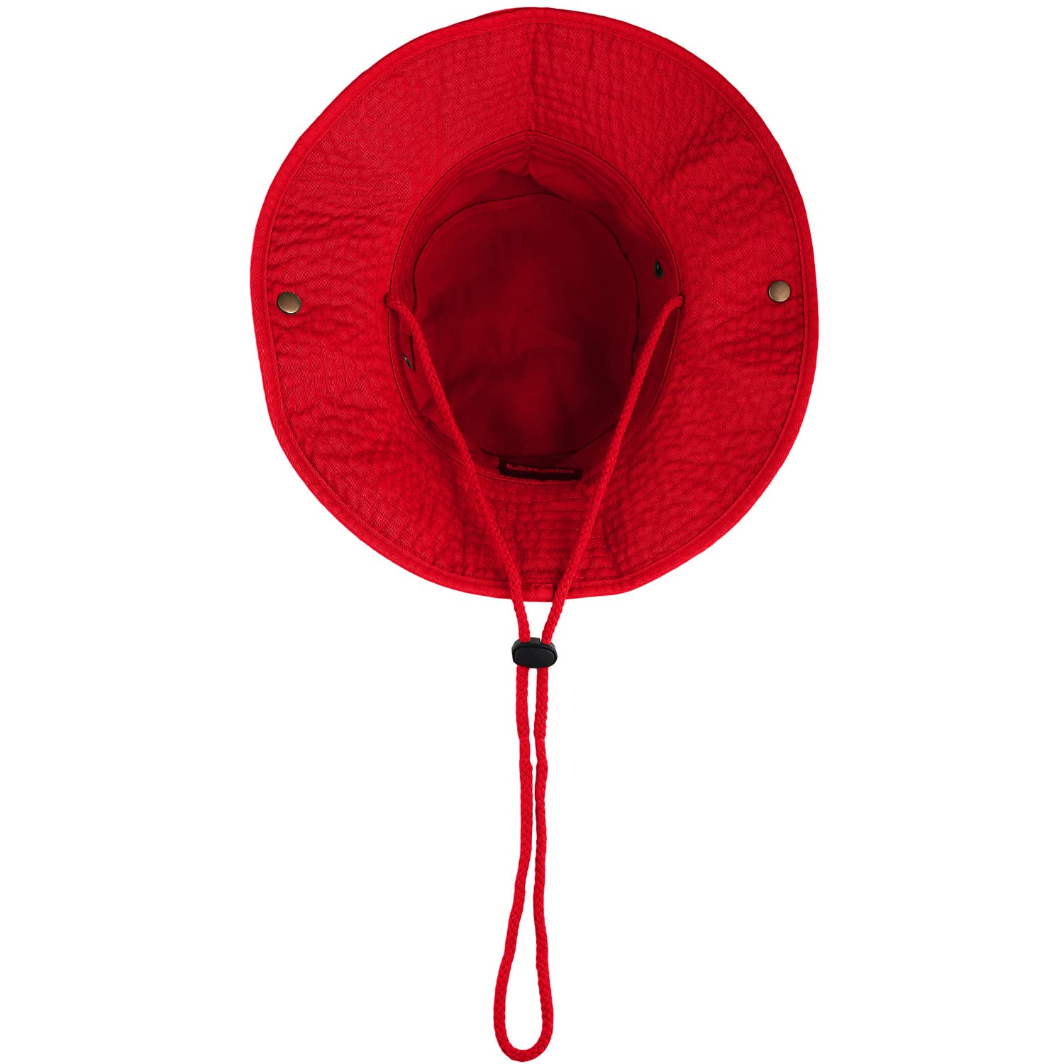 Sombrero de ala ancha para senderismo, pesca, safari, boonie, 100% algodón, protección solar UV para hombres y mujeres, actividades al aire libre, Rojo -, Large/X-Large