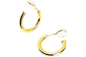 14K Gold Hoop Earrings: Clip-On Elegance for Non-Pierced Ears