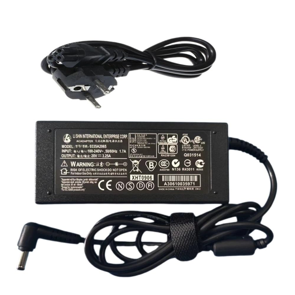 Adaptador 0335A2065 20V 3.25A fuente de alimentación conmutada de 5.5 * 2.5mm para reemplazo