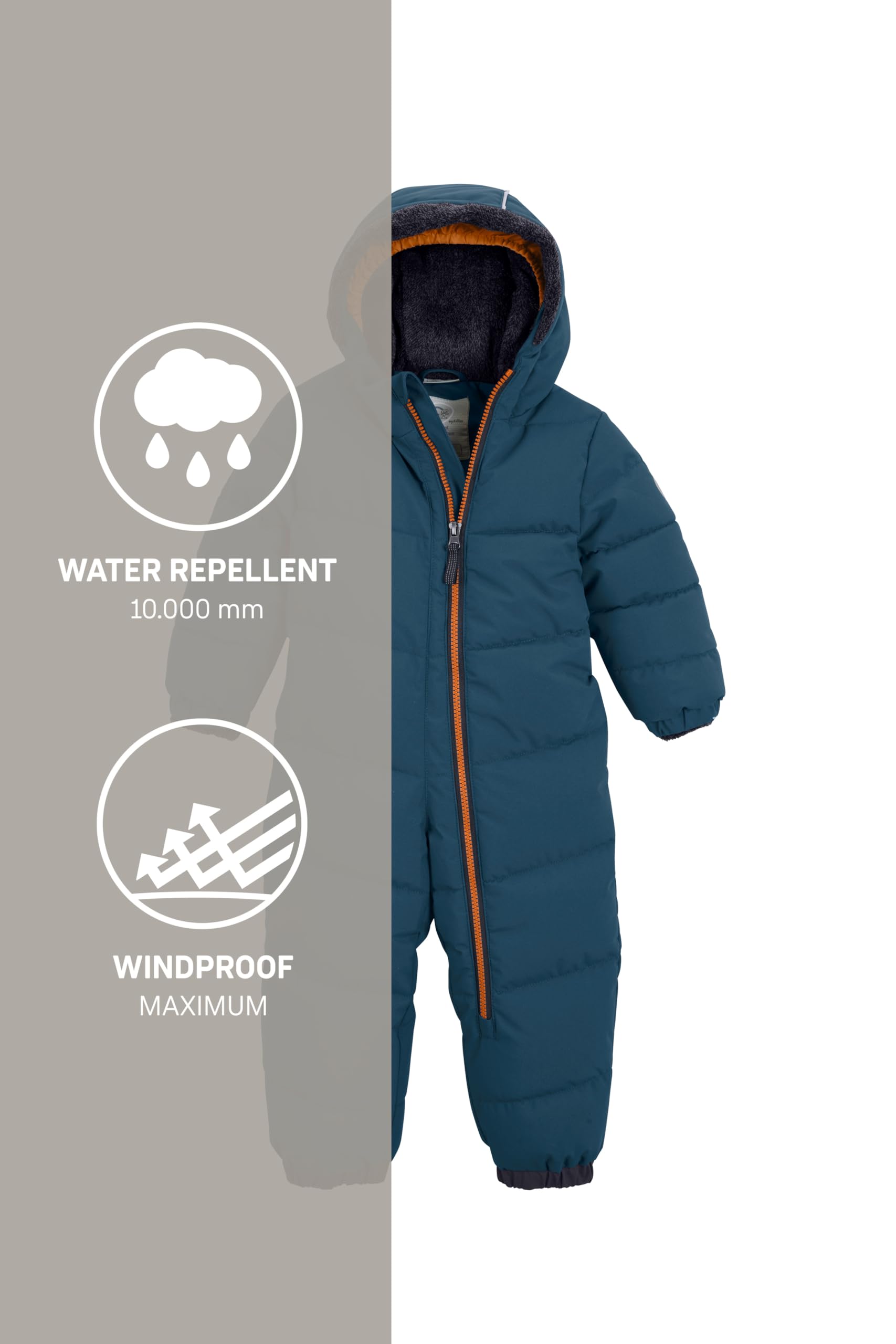 first instinct by killtec Fiow 20 Mns Qltd Onpc Mono acolchado con capucha/traje de nieve repelente al agua Unisex bebé (Pack de 1)
