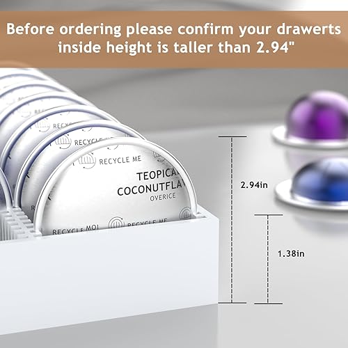 Miniatura 5 de aluobxuy Bandeja de almacenamiento de cápsulas de café, cajón de almacenamiento de cápsulas de café, organizador de cajón con capacidad para 32