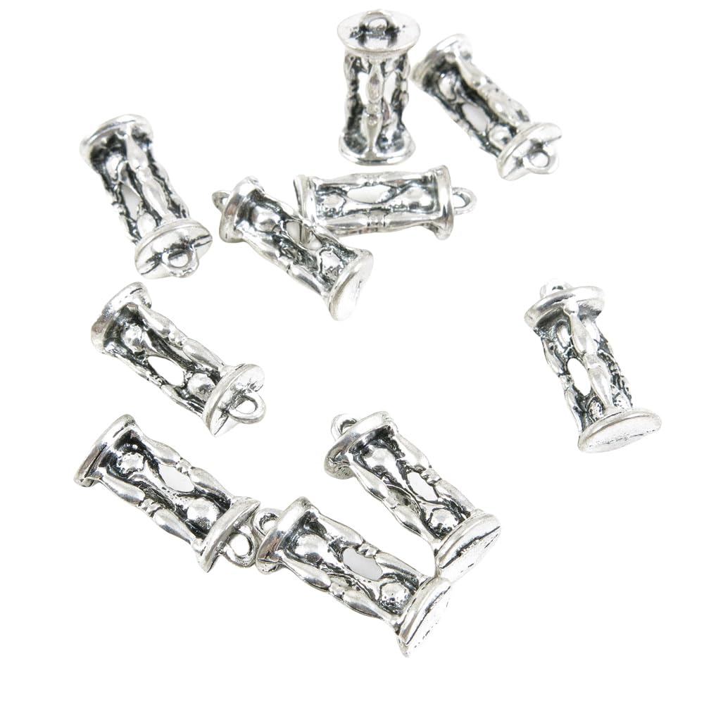 50 Pieces Antique Silver Tone Jewellery Charms Crafts Arts Making Beading 389A00 Hourglass Sandglass