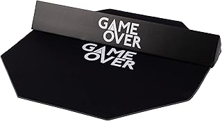 Game Over Anti Slip Gaming Floor Mat | Waterproof Octagon Gamer Chair Rug | Wear Resistant Carpet Protector | Low Pile Desk Anti-scratch Chair Mat | Durable And Lightweight (Octagon Grey)