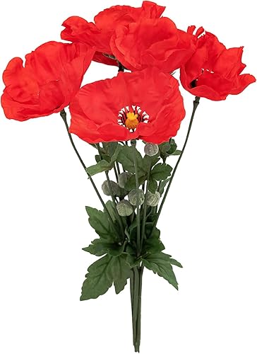 Softflame Flores artificiales falsas sintéticas, color rojo peonía, 6 piezas para bodas, hogar, fiestas, restaurantes (850909) Softflame Flores artificiales falsas sintéticas, color rojo peonía, 6 piezas para bodas, hogar, fiestas, restaurantes (850909)