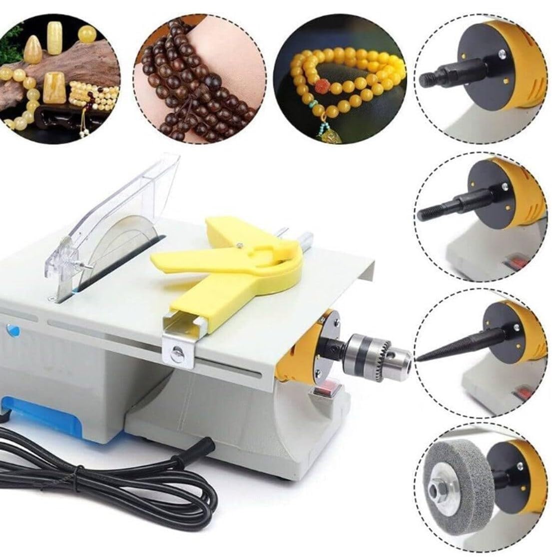 Macchina lucidatrice per Pietre preziose da 750 W, Macchina per lucidatura e rettifica di Pietre preziose, Sega lapidaria Fai da Te per Gioielli da 0 a 10000 Giri/min, p