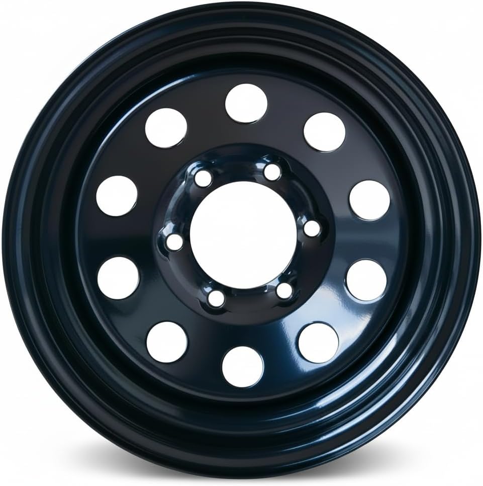 4PCS GRANDFORCE GF007 Trailer Tires ST205/75R15 8PR on 15x6 6x5.5 Black Mod Wheels