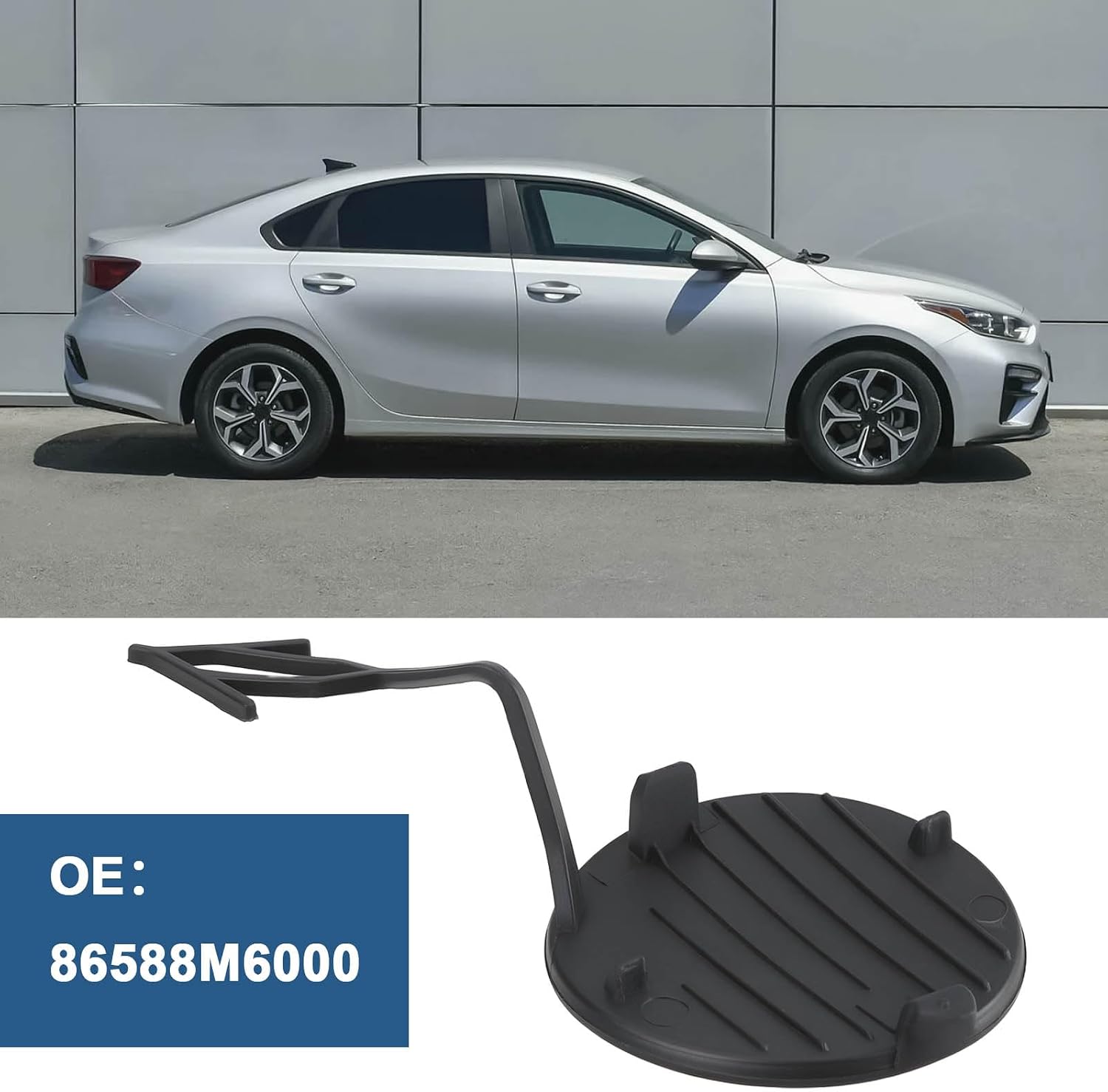 1x Car Front Bumper Tow Hook Cover 86588M6000 86588M7000 Compatible with KIA Forte 2019-2021