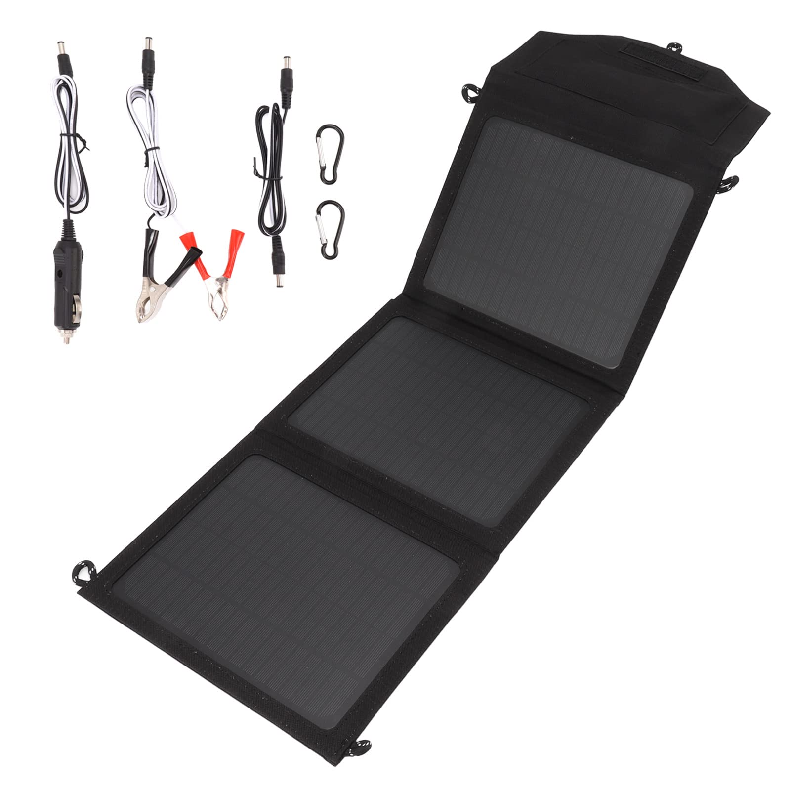 Generic Cargador Portátil con Panel Solar Plegable de 30W para Acampar Al Aire Libre Viajes Silicio Monocristalino Negro 1 Unidad