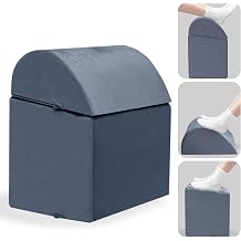 Foot Rest Under Desk, Non-Slip Footrest with 3 Adjustable Heights for Under Desk at Work, Ergonomic Desk Foot Stool with Washable Cover for Leg Rest, Desk, Home, Office, Chair (Grey)