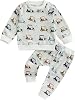 Toddler Baby Boy Golf Outfit Golf Cart Print Sweatshirt Top Jogger Pants Set 2Pcs Boys Fall Winter Clothes