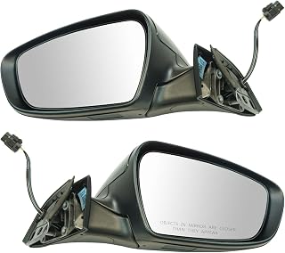 TRQ 2 Piece Driver and Passenger Side Mirror Assembly Set Electric | For 2014-2016 Kia Forte Forte Forte5 KI1320181 KI1321181