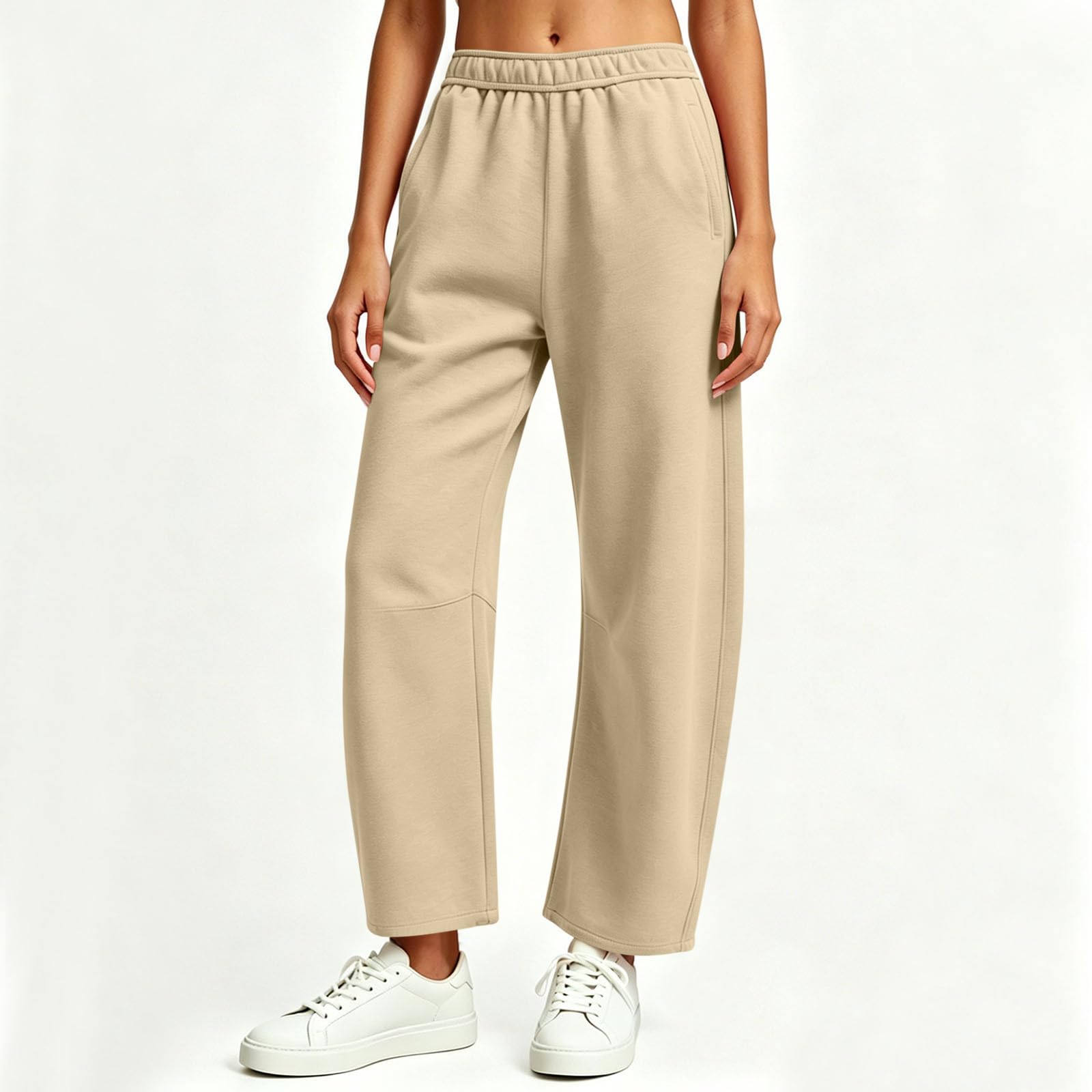 Generico Pantaloni Sportivi Donna Pantaloni Tuta Vita Alta Pantalone a Gamba Larga Larghi e Morbidi Pantalone Baggy con Tasche Pants Lunghi con Coulisse Regolabile per Jogging Fitness Sport