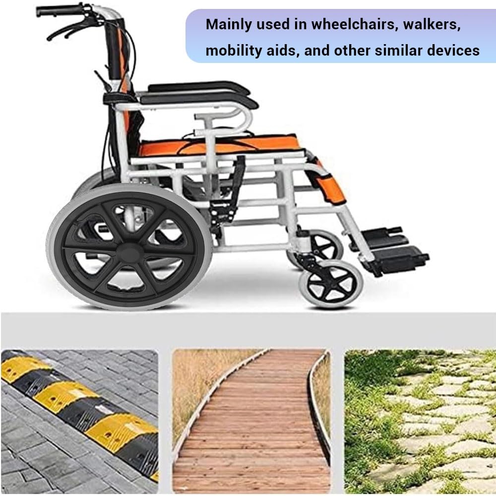 14x1.75 Ruedas Traseras Para Silla De Ruedas, 14 Pulgadas Accesorios De Rueda De Repuesto Para Silla De Ruedas Manual, Neumático De Goma De Sólido(14in/35cm-2Pcs)
