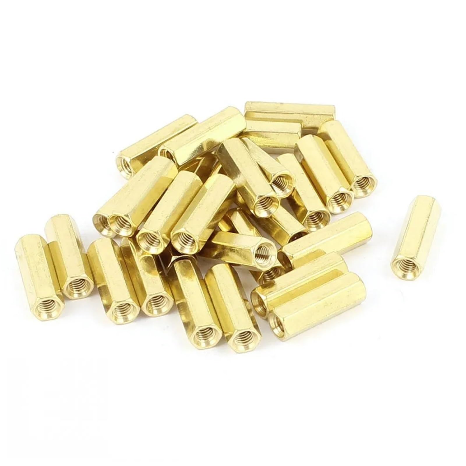 100 sztuk/partia M2/M2.5/M3*L kobieta z łbem sześciokątnym mosiężne śruby dystansowe filar gwintowany PCB komputer płyta główna PC dystans dystansowy (Color : 50mm, Size : M6)