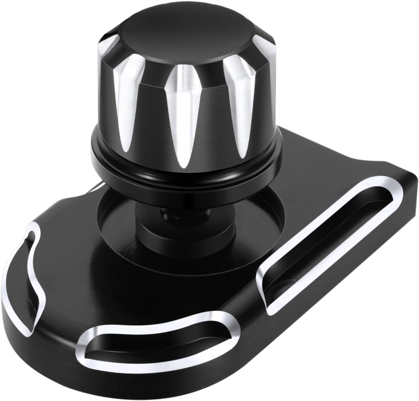 Amazicha Black Knurled Stainless Steel Screw Seat Bolt with Knob Cover Tab Compatible for Harley Davidson Touring 1996-2026