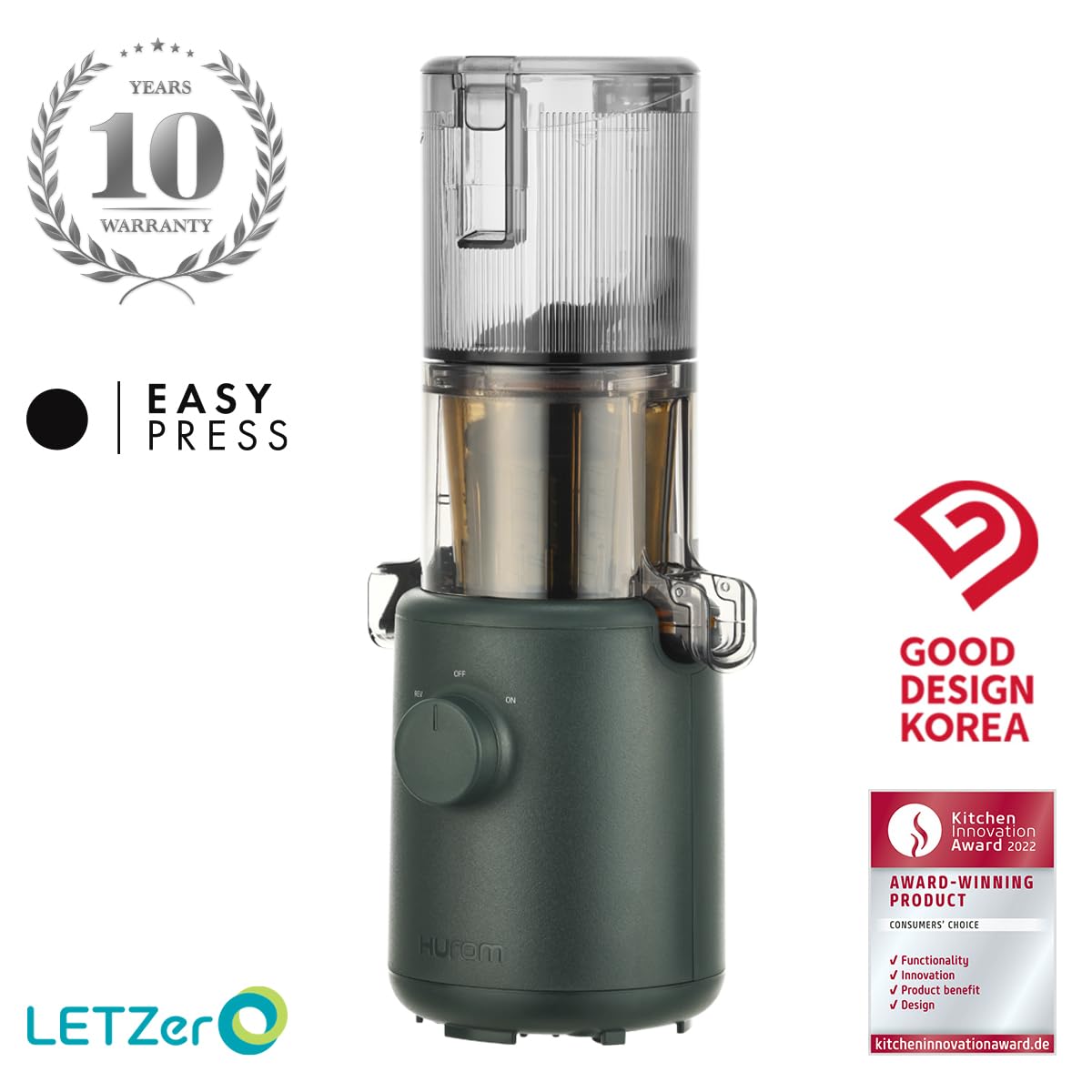 Hurom H310 Slow Juicer Extracteur de Jus Fruits Légumes 150W Sans BPA 220ml