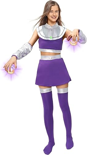 Miniatura 4 de Disfraz de fuego de estrellas para niña delgadamujer, disfraz de Koriandr, traje de coslaysuperhéroe sexy Rven vestido para mujer