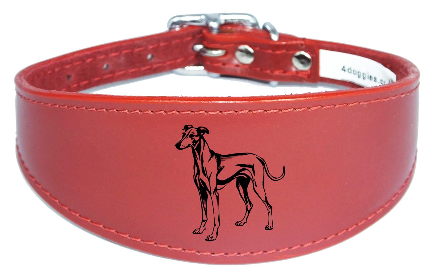 Handmade Wide Leather Collar, Padded, for Iggy, Whippet and Greyhound Sighthound, NL25