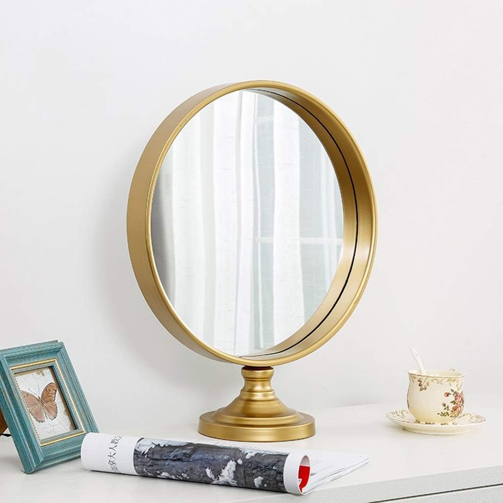 Makeup Mirror with Magnification Nordic Vanity Mirror Desktop Round Simple Modern Princess Vanity Make Up Mirror (Color : D) (Color : D) (D) image 2