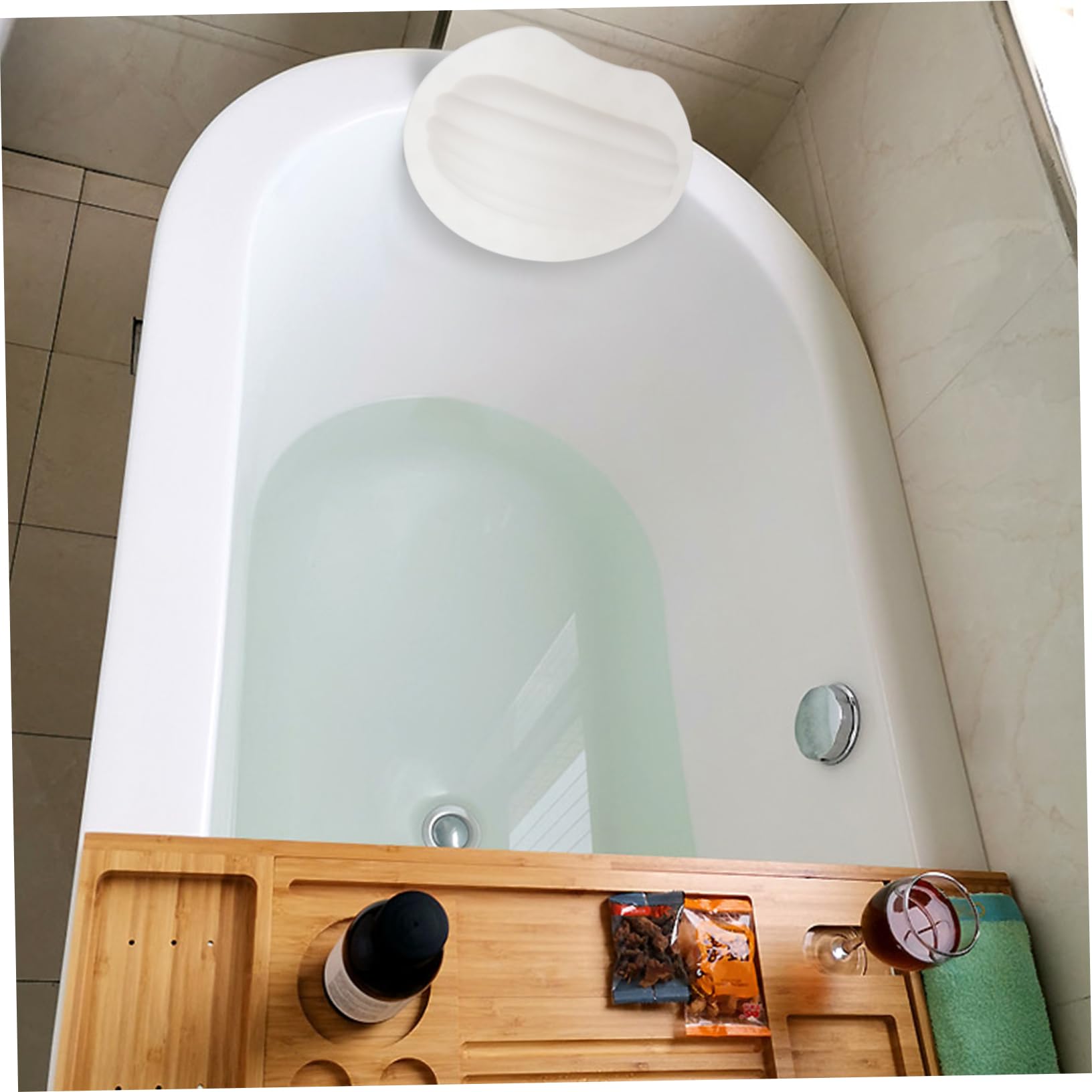 DOITOOL Badewannenkissen Robust Ergonomisches Saugnapf mit TPE aus Weißem Verschiedenen und Passend für Verschiedene Badewannenformen für Wellness und Entspannung Zuhause