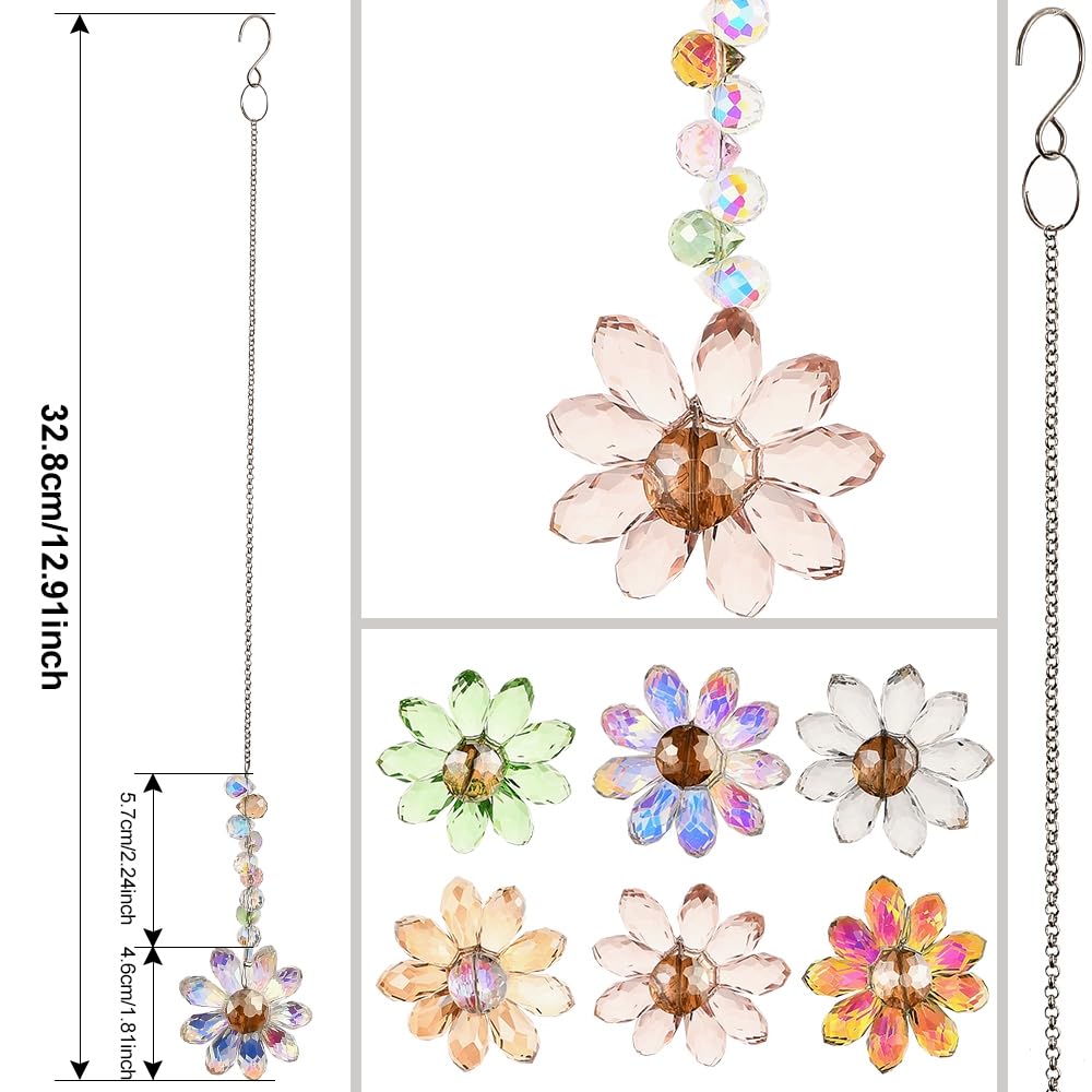 JSCARLIFE 6PCS Crystal Suncatcher Hanging Ornament - Image 2