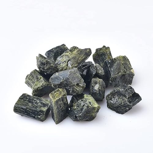 JUIYU Pedra de cristal 1 peça pedra de turmalina verde natural irregular cristal mineral espécime pr