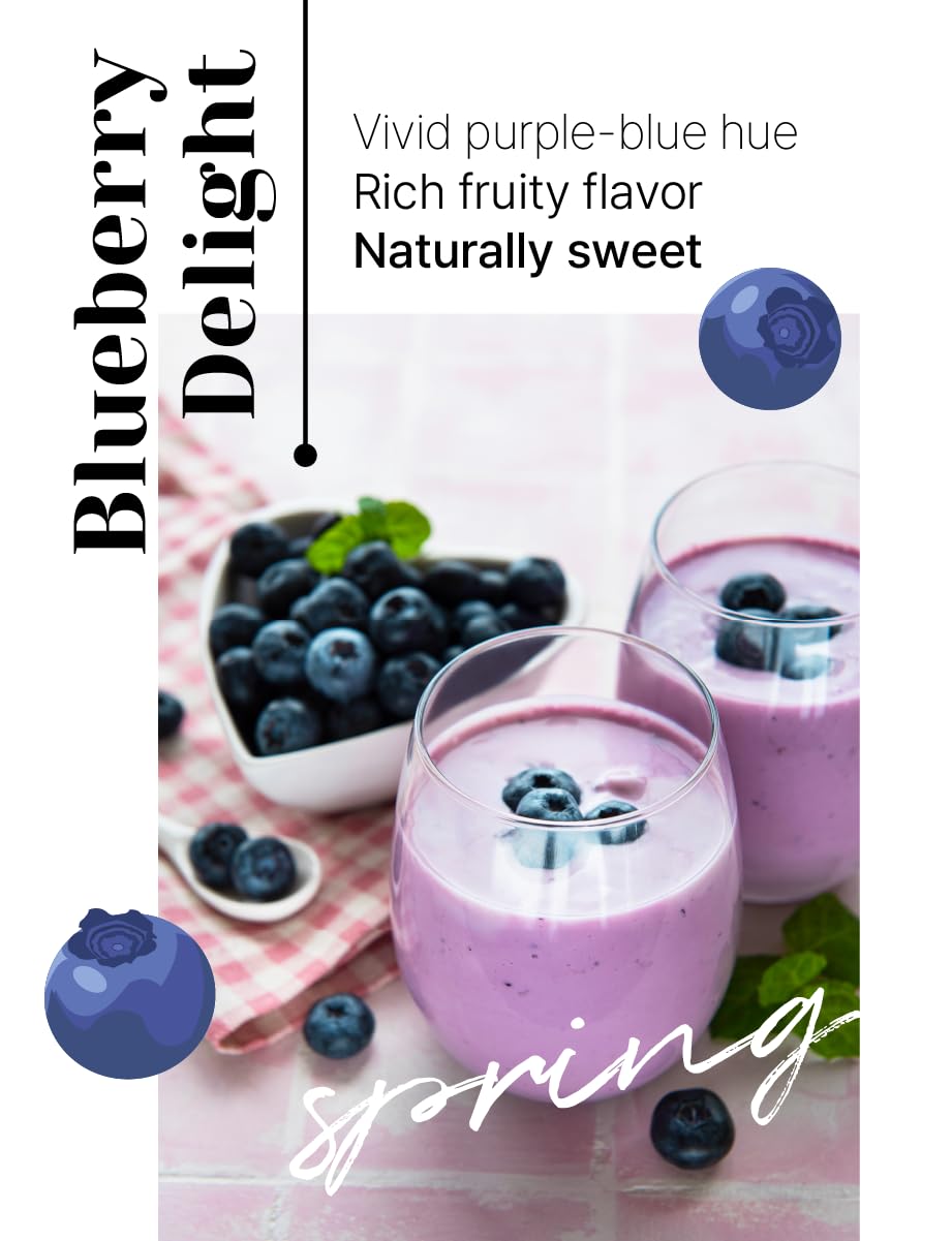 NICE WITCH'S Premium Blueberry Latte Powder, 870g (30.7 oz), Creamy & Smooth Drink Mix with Rich Foam, Perfect for Lattes, Smoothies & Baking