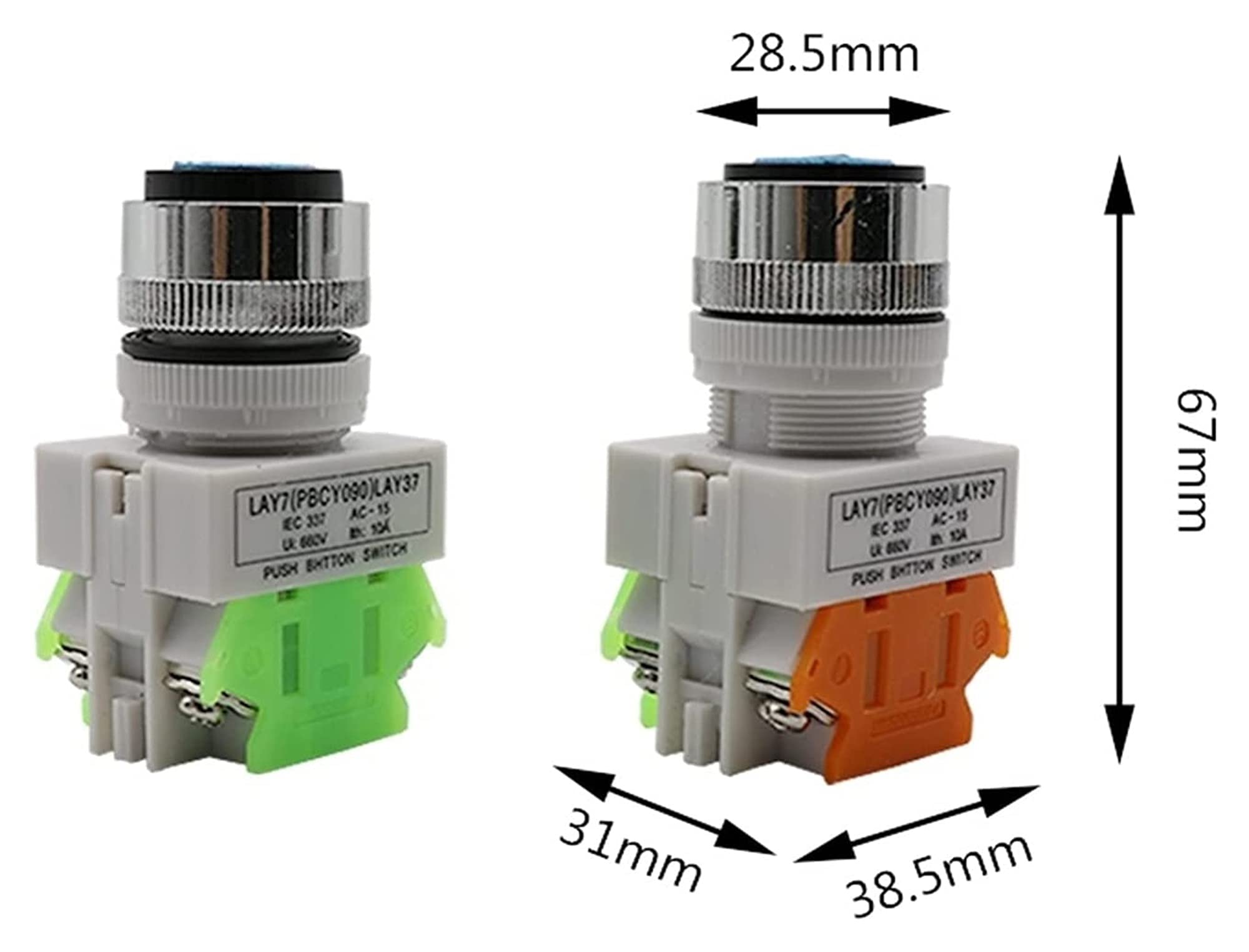 1pc LAY7 LAY37-11Y2 Selector de perilla de 22mm interruptor de llave de bloqueo giratorio 2 3 posiciones 1NO1NC 2NO con 2 teclas interruptor de botón de enganche(3 Position,1NO 1NC)