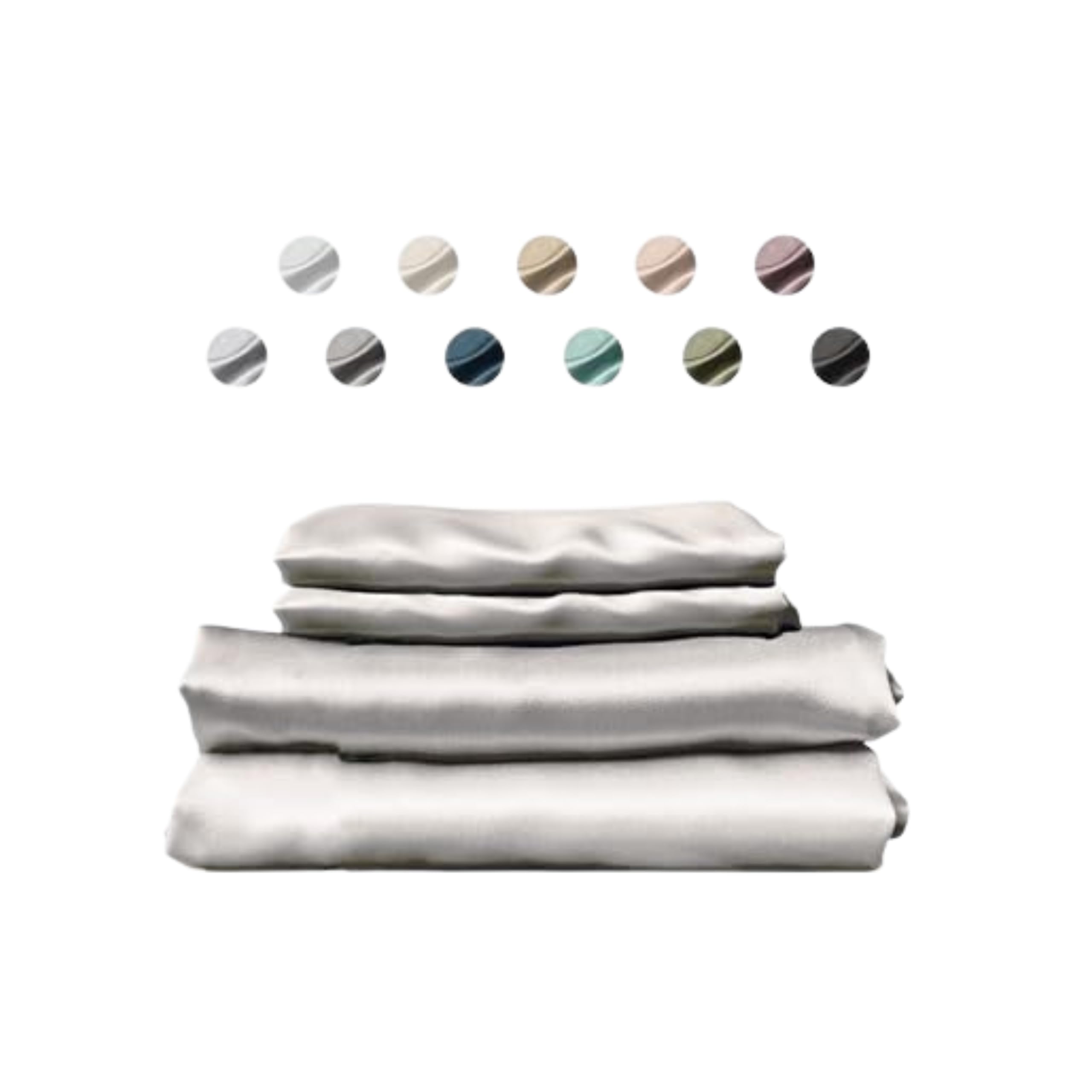 Colorado Home Co SUNDAYSILKS | 100% Mulberry Silk Bed Sheets | King Size | 4PC Set | Soft & Durable | Grade 6A Organic Real Silk | Off White