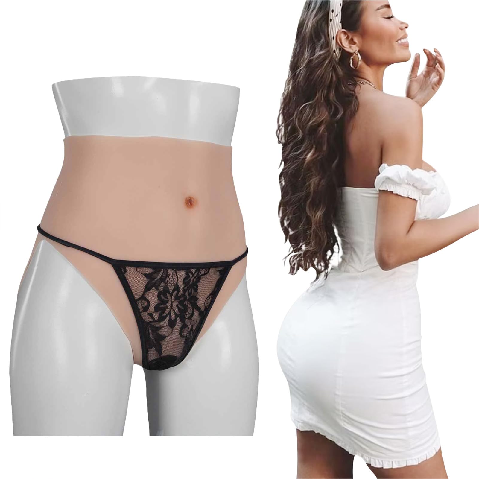 FSYH Silikonowe spodnie na biodrach Crossdresser Męskie spodnie Gaff Panty Shaper Push Up Hips for Transgender Cosplay