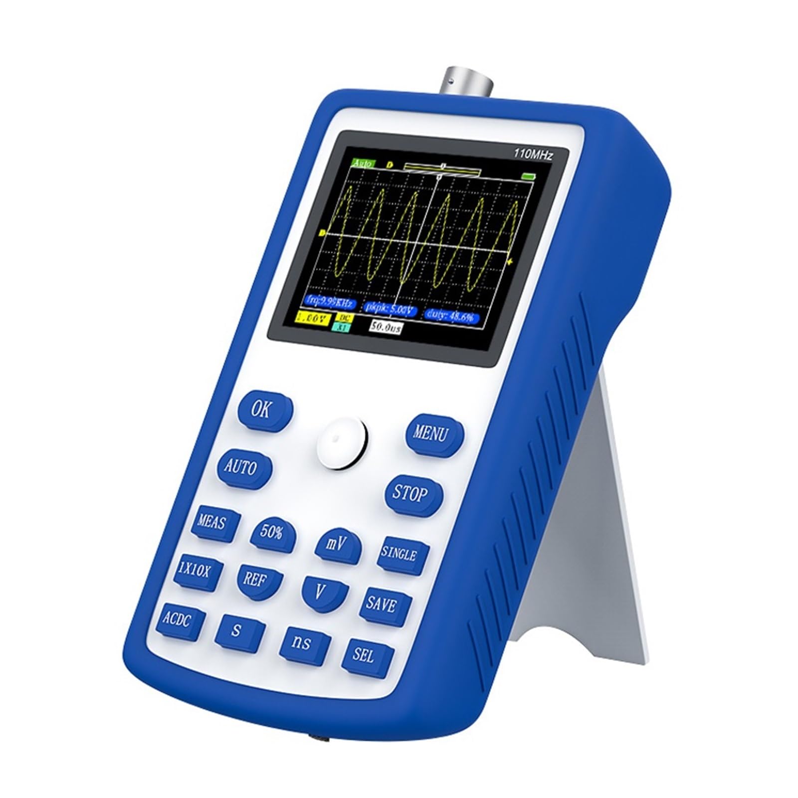 Osciloscopio Digital profesional 1C15, tasa de muestreo de 500 MS/s, ancho de banda analógico de 110 MHz, compatible con almacenamiento de forma de onda,De larga duración